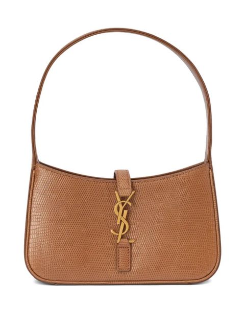 Saint Laurent logo-plaque leather shoulder bag - Brown - zdjęcie produktu nr 1