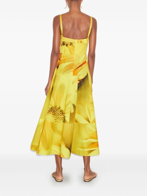 Tory Burch floral print midi dress - Yellow