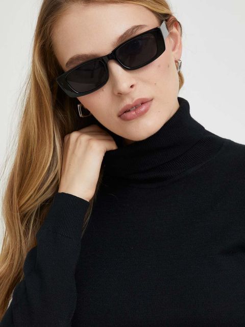 Answear Lab sweter z kaszmirem kolor czarny lekki z golfem