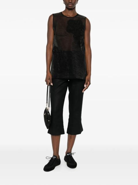 Cecilie Bahnsen Alba floral-appliqué top - Black - zdjęcie produktu nr 2