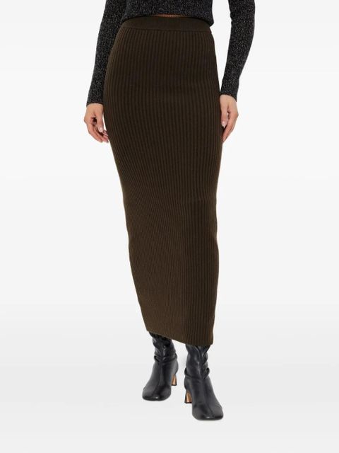 Max Mara Boris ribbed midi skirt - Brown