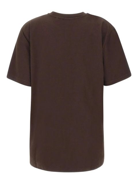 ROTATE BIRGER CHRISTENSEN logo-embroidery crew-neck T-shirt - Brown