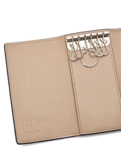 LOEWE anagram-detail leather keyring - Neutrals