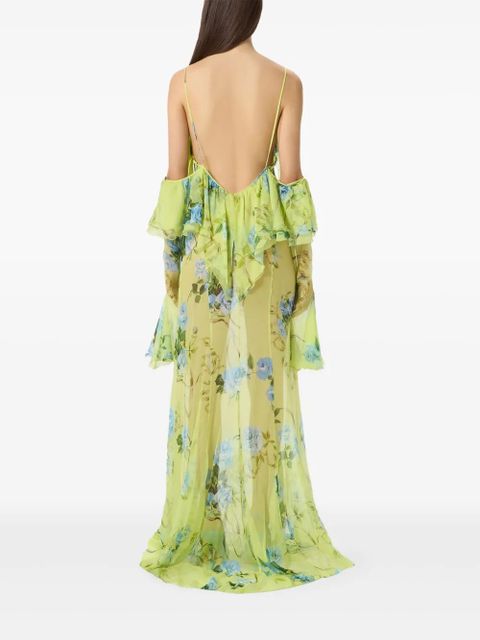 Blumarine ruffled floral maxi dress - Green - zdjęcie produktu nr 2
