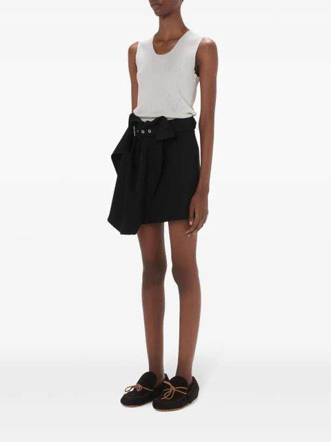JW Anderson asymmetric draped wool mini skirt - Black