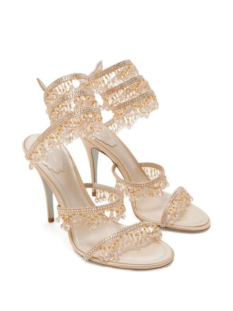 René Caovilla 100mm Chandelier crystal-embellished sandals - Neutrals - zdjęcie produktu nr 2