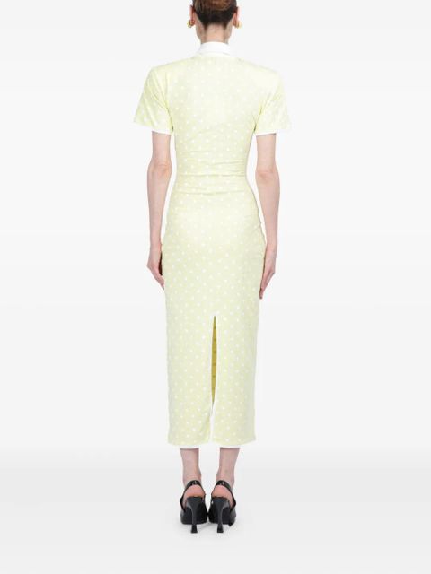 Rowen Rose polka-dot jersey midi dress - Yellow