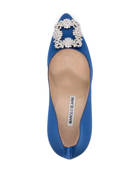 Manolo Blahnik Hangisi satin pumps - Blue