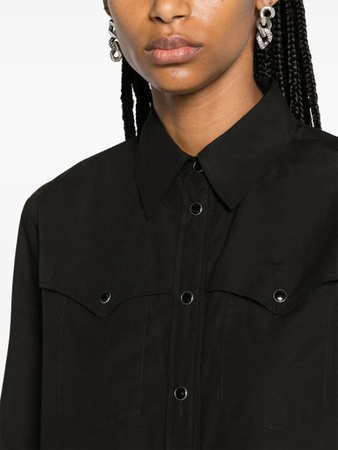 PINKO Western-stitched cotton shirt - Black