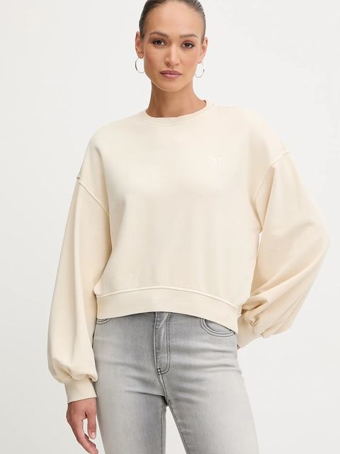 Pinko bluza bawełniana damska kolor beżowy gładka 105510 A2RB - zdjęcie produktu nr 1