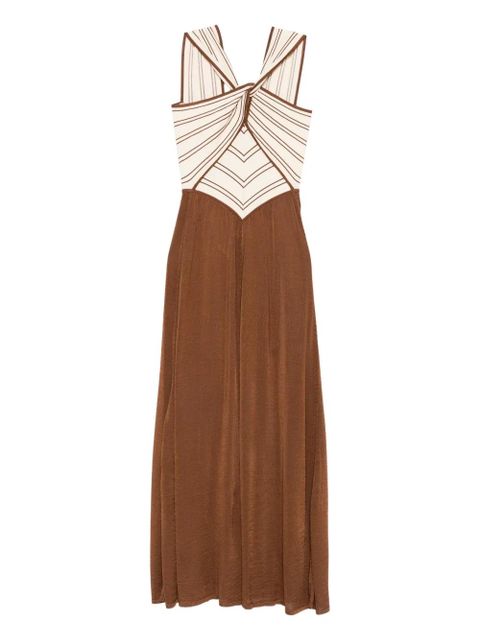 ZIMMERMANN cross-front striped dress - Brown - zdjęcie produktu nr 1