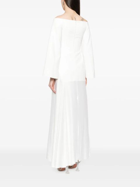 Solace London The Rina off-shoulder gown - White