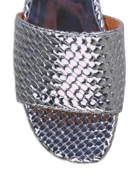 NAGHEDI dpible-weave slide sandals - Silver