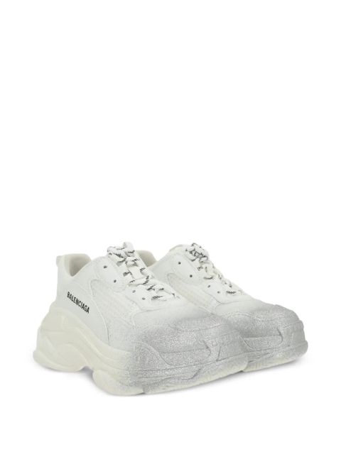 Balenciaga Triple S glitter spray-detail lace-up sneakers - White - zdjęcie produktu nr 2