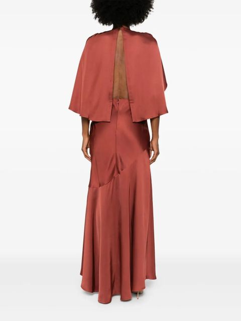 ZIMMERMANN cape-insert round-neck maxi dress - Red