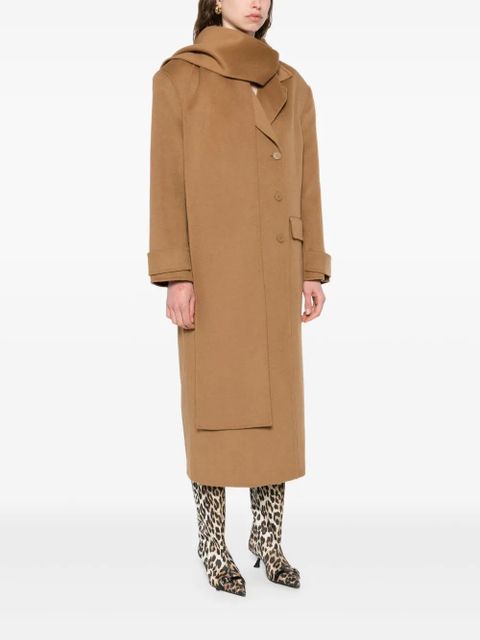 SANDRO brushed-wool coat - Brown