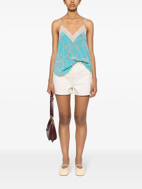 Zadig&Voltaire Christy logo-print silk top - Blue - zdjęcie produktu nr 2