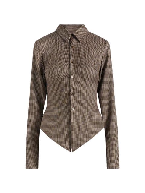 Manière De Voir Sonia check-pattern shirt - Brown - zdjęcie produktu nr 1
