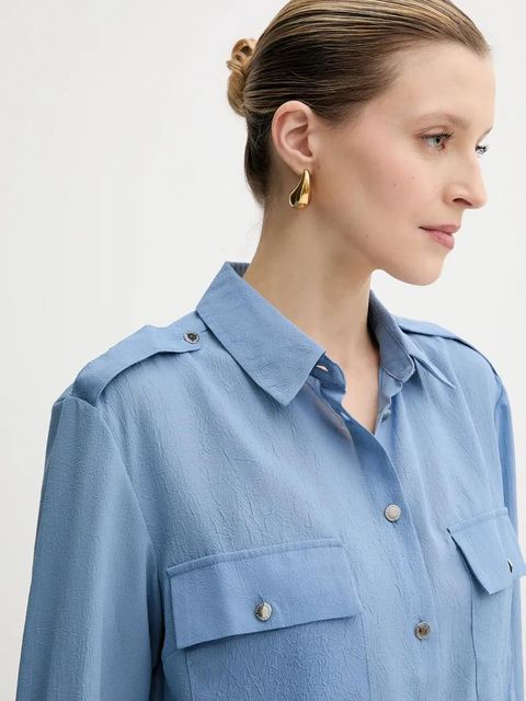 Morgan koszula CROKI damska kolor niebieski relaxed z kołnierzykiem klasycznym CROKI