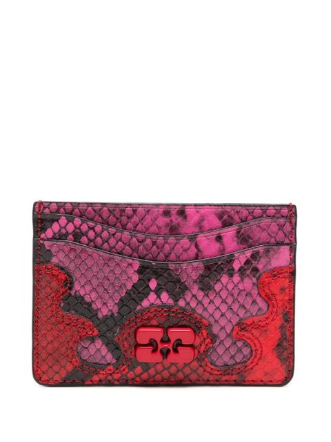 GANNI snake-effect logo cardholder - Pink - zdjęcie produktu nr 1