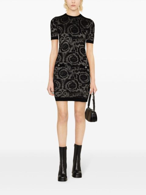 Versace Barocco-jacquard chenille minidress - Black
