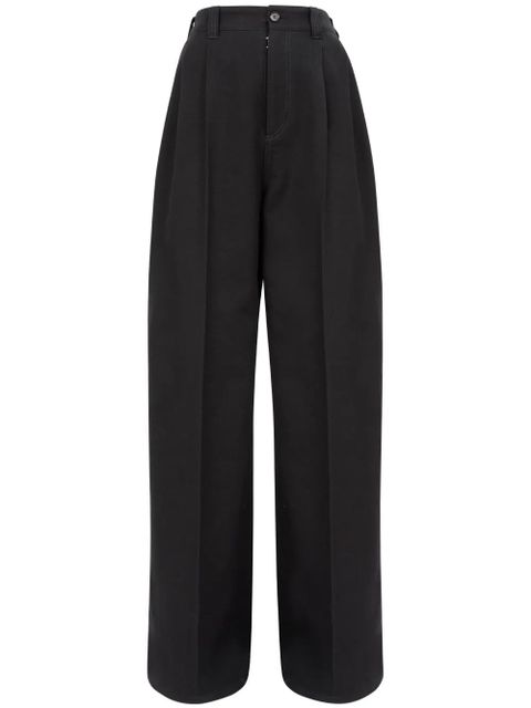 Maison Margiela high-waisted pleated wide-leg trousers - Black - zdjęcie produktu nr 1