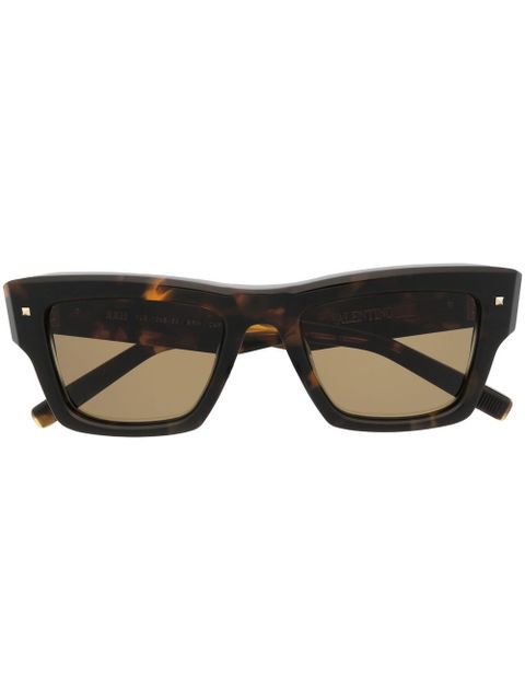 VALENTINO GARAVANI EYEWEAR Rockstud square-frame sunglasses - Brown - zdjęcie produktu nr 1