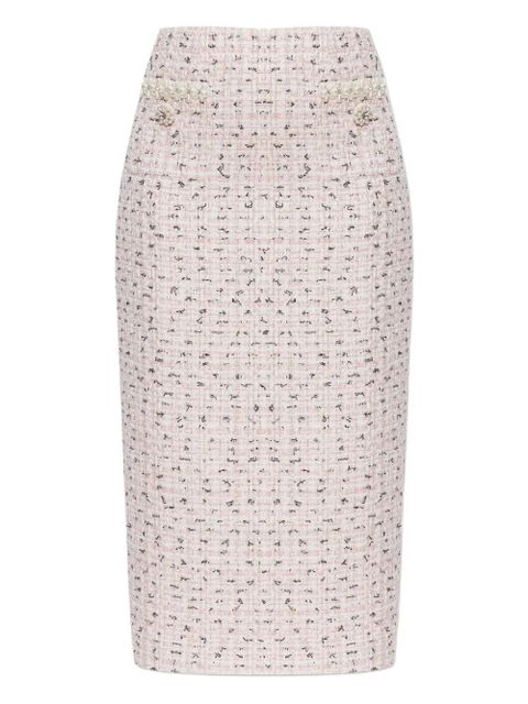 Self-Portrait tweed straight skirt - Pink - zdjęcie produktu nr 1