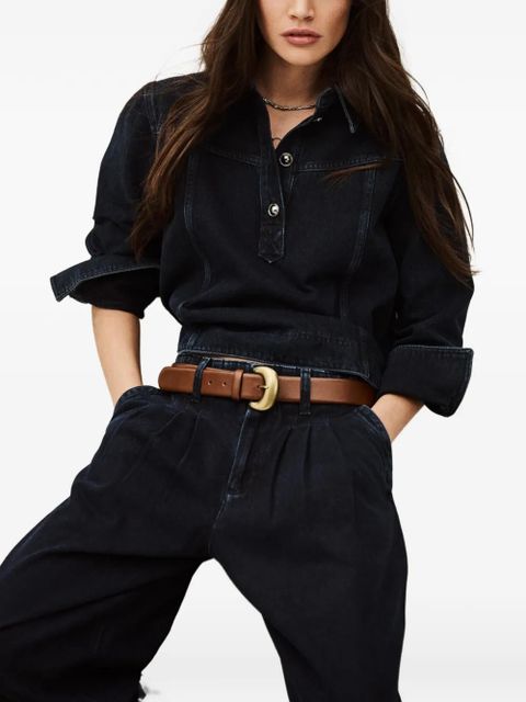 Ba&Sh Tavy buttoned-colar polo top - Blue