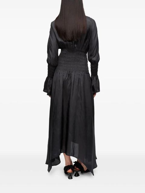 GANNI smocked dress - Black
