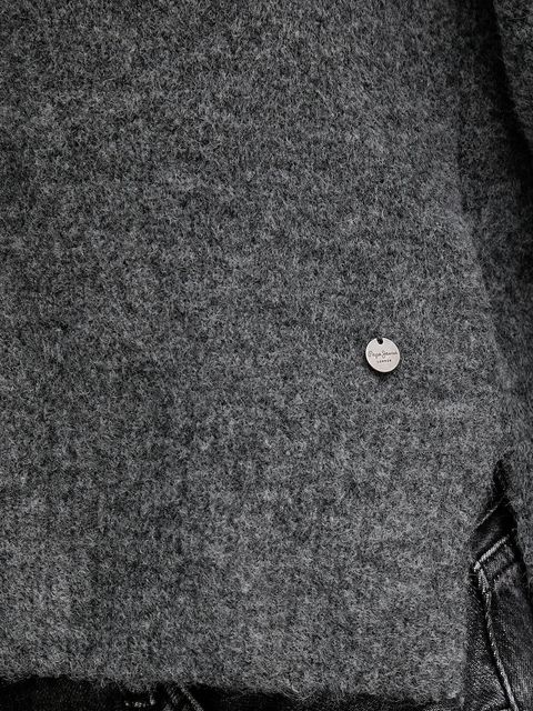 Pepe Jeans sweter z domieszką wełny damski kolor szary z półgolfem PL7000032