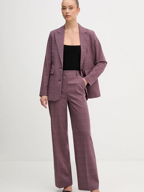 United Colors of Benetton marynarka kolor fioletowy jednorzędowa wzorzysta 2X8MDW02H - zdjęcie produktu nr 2