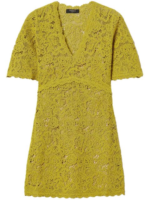TWINSET crocheht knit mini dress - Yellow - zdjęcie produktu nr 1
