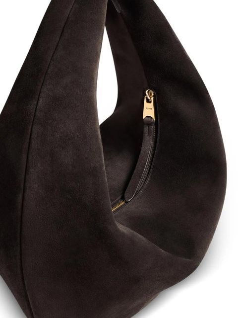 KHAITE medium Olivia zip calf-suede shoulder bag - Brown