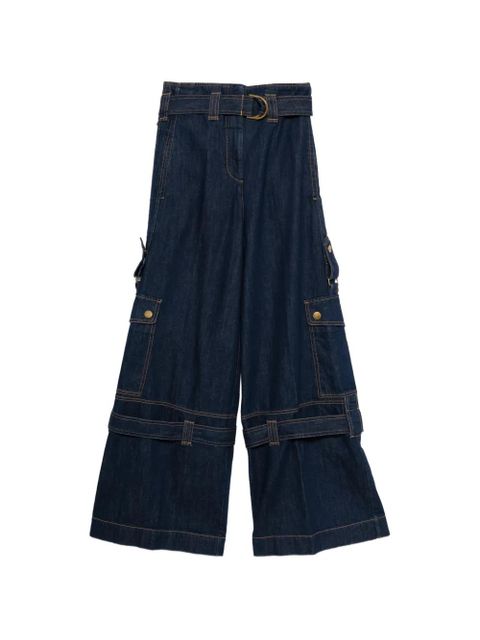 ZIMMERMANN belted flap-pockets jeans - Blue - zdjęcie produktu nr 1