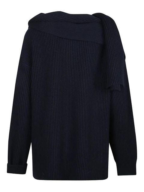 Jil Sander draped knitwear - Blue