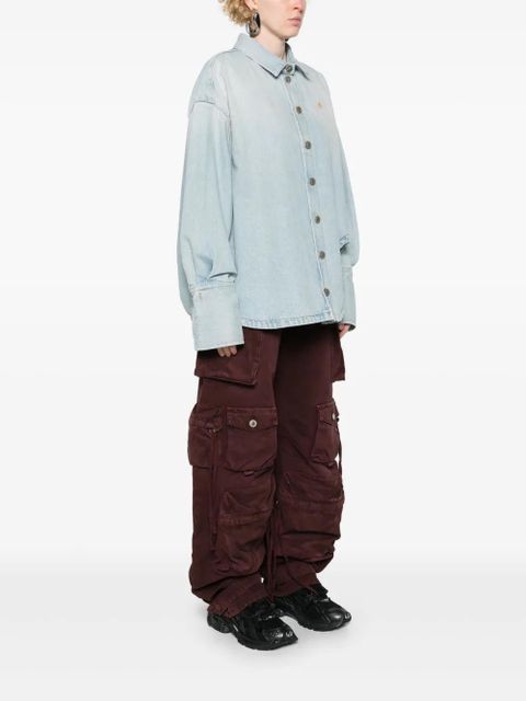 The Attico spread-collar denim coat - Blue - zdjęcie produktu nr 2