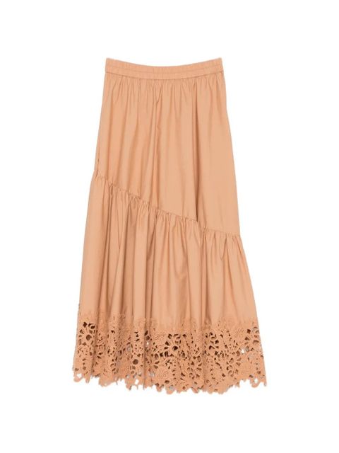 TWINSET ruffled midi skirt - Brown - zdjęcie produktu nr 1