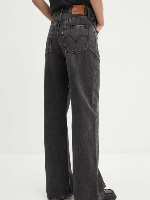 Levi's jeansy RIBCAGE WIDE LEG damskie kolor szary - zdjęcie produktu nr 2