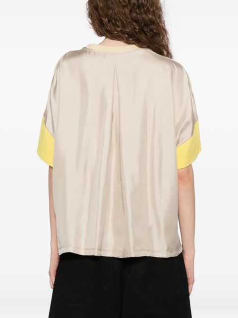 LOEWE logoed cotton and silk t-shirt - Yellow