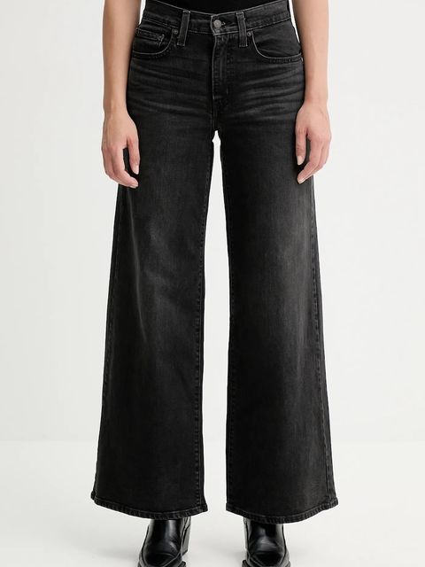 Levi's jeansy 728 HR WIDE LEG damskie kolor czarny 0039B - zdjęcie produktu nr 1