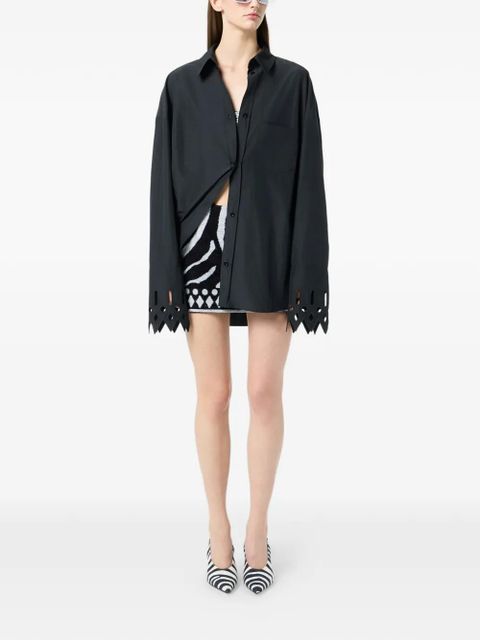 Blumarine zebra-print mini skirt - Black - zdjęcie produktu nr 2