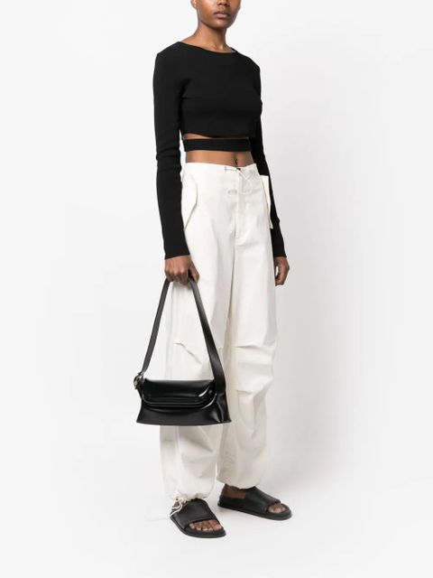 Osoi Folder Brot leather shoulder bag - Black