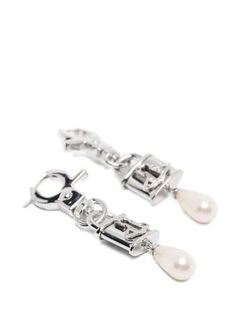 Vivienne Westwood small Celestia Orb padlock earrings - Silver