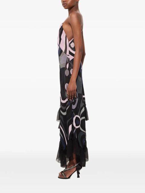 PUCCI iride-print V-neck dress - Black