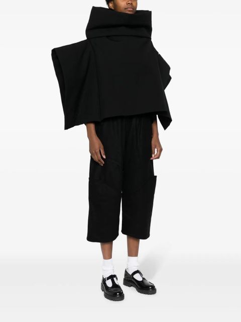 Comme Des Garçons draped wool cape - Black