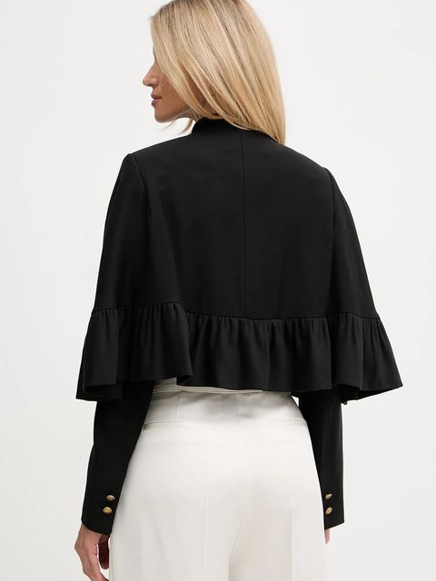 Twinset marynarka z domieszką wełny kolor czarny jednorzędowa gładka 252TS2062 - zdjęcie produktu nr 2