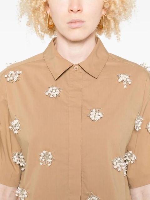 Simkhai embellished short-sleeve shirt - Brown - zdjęcie produktu nr 2