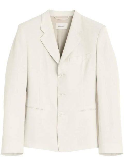 LEMAIRE gabardine-weave single-breasted blazer - White - zdjęcie produktu nr 1
