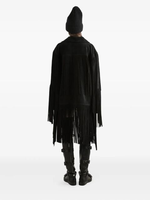 Dolce & Gabbana pleated fringe coat - Black